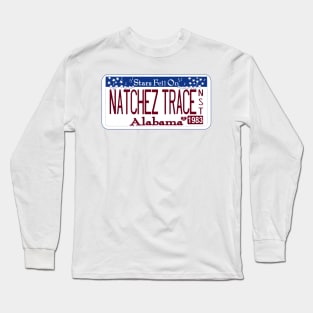 Natchez Trace National Scenic Trail, Alabama License Plate Long Sleeve T-Shirt